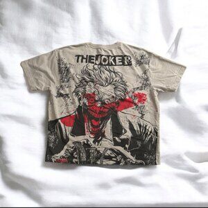 DC "The Joker" Light Grey Comic Book Ink Aesthetic Graphic T-Shirt